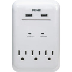 PRIME WIRE & CABLE Prime Wire Cable PBUSB343S Wall Charger 3 Outlet 2 Usb