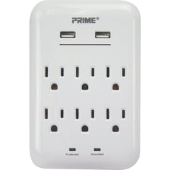 PRIME WIRE & CABLE Prime Wire Cable PBUSB346S 6-outlet 2-port Usb Surge Protector