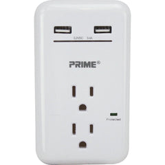 PRIME WIRE & CABLE Prime Wire Cable PBUSB342S 2 Outlet 2 Usb Wall Charger