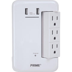 PRIME WIRE & CABLE Prime Wire Cable PBRUSB346S Rotating Surge Tap 6 Outlet 2 Usb