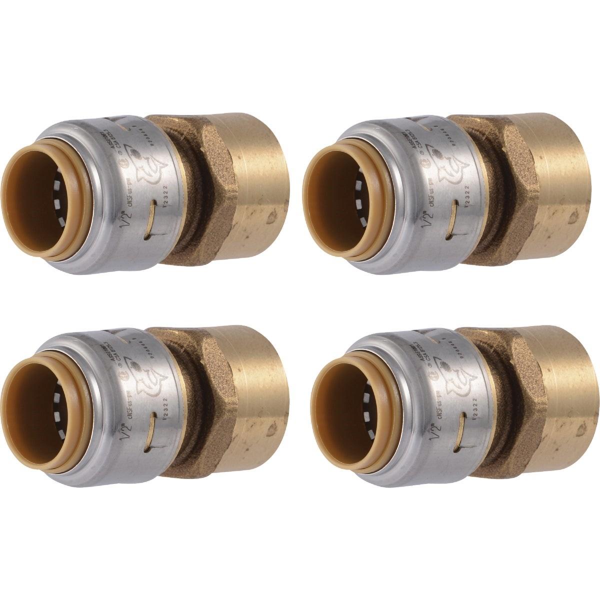 RWC Rwc UR072A4 Brass Push-to-connect Female Adapter 4-pack