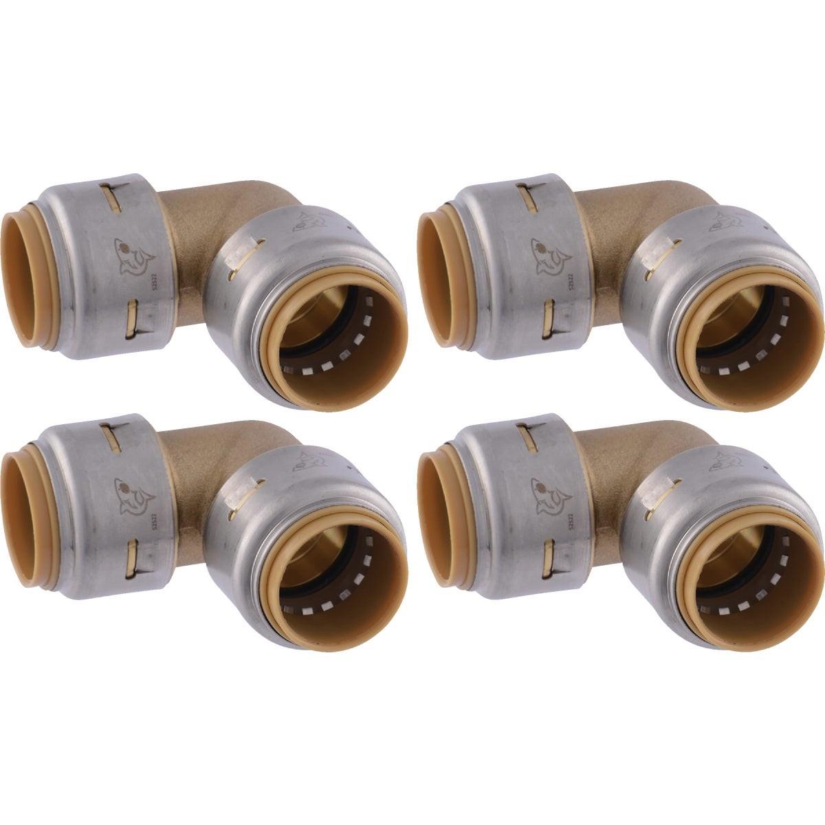 RWC Rwc UR256A4 Sharkbite Max 3/4 in 90 Deg Brass Elbow 4-pack