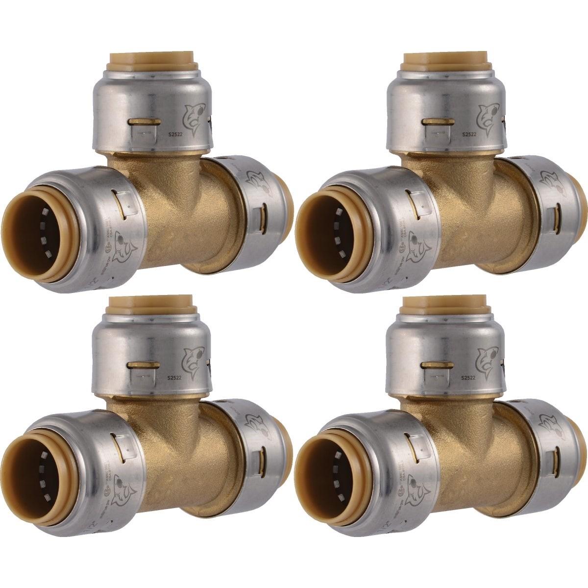 RWC Rwc UR362A4 Sharkbite Max Brass Push-to-connect Tee 4-pack