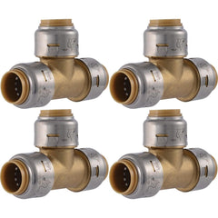 RWC Rwc UR362A4 Sharkbite Max Brass Push-to-connect Tee 4-pack