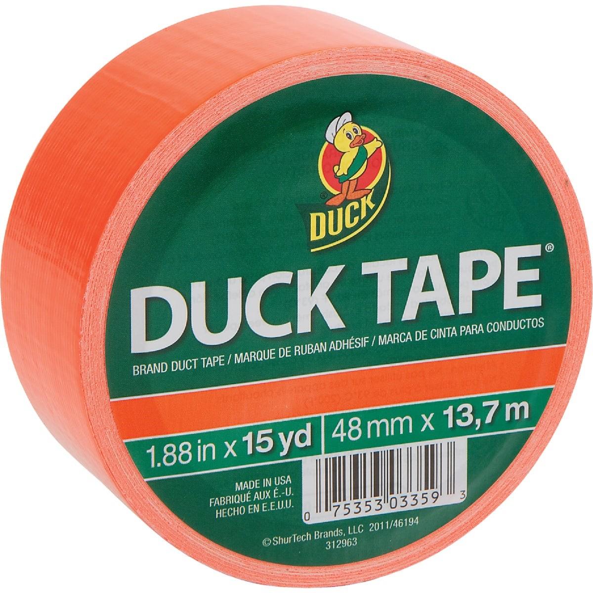 DUCK Duck 1265019 Neon Orange Colored Duct Tape 1.88x15 Yd