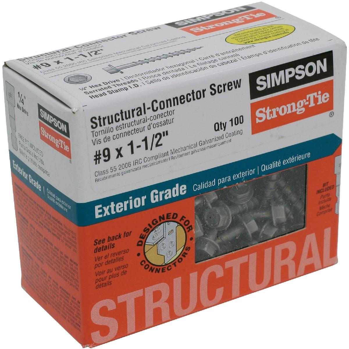 SIMPSON STRONG-TIE Simpson Strong-tie SD9112R100 Structural Hex Screw 100 Ct