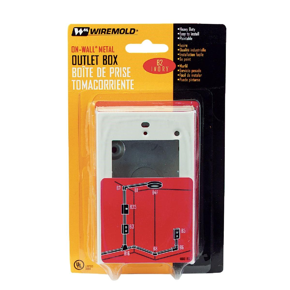 WIREMOLD Wiremold B2 Shallow Outlet Box 1-gang Ivory Metal