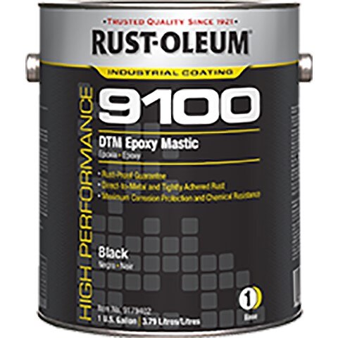 RUST-OLEUM Rust-oleum 9179402 Dtm Epoxy Mastic 1 Gallon Black