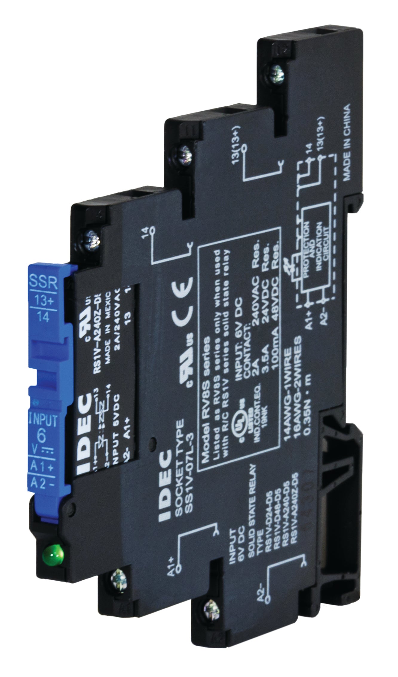 IDEC Idec RV8S-L-D24-D24 solid state relay SPST-NO 3.5 A 24 VDC 6mm