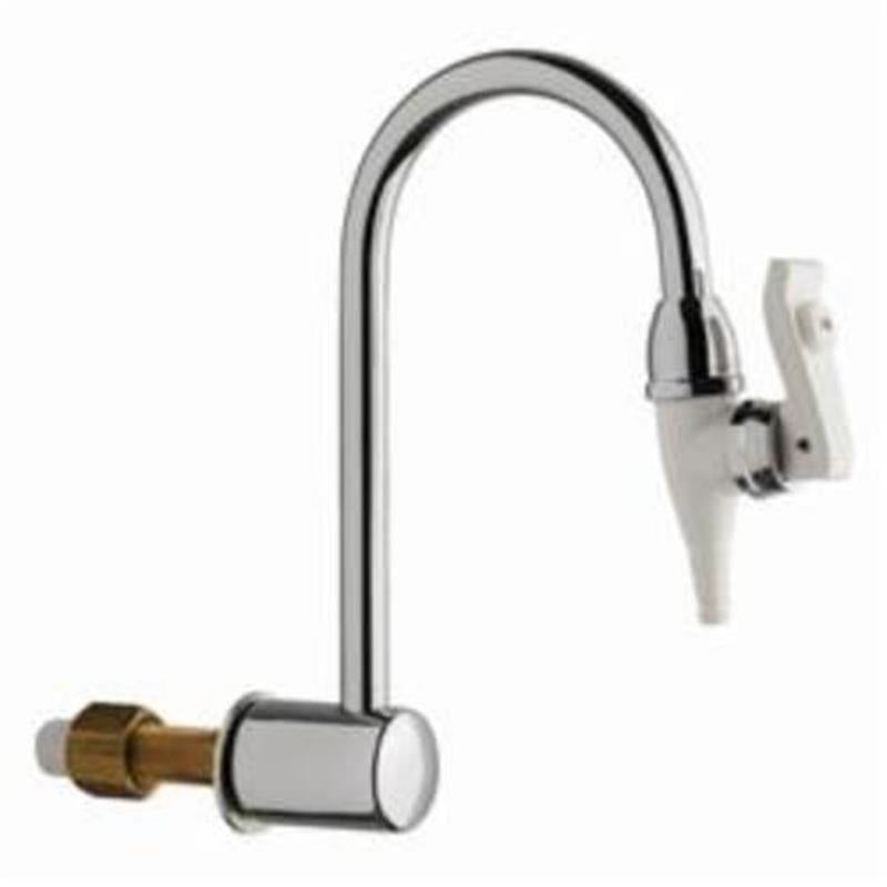 CHICAGO FAUCETS Chicago Faucets 839-CP Wall-mounted Tygon-lined Laboratory Pure Water Fitting 5-1/4 in Spout Reach