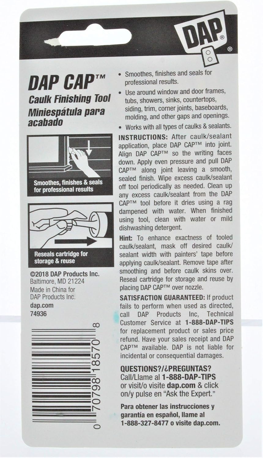 DAP Dap 18570 cap caulk finishing tool 12 pack