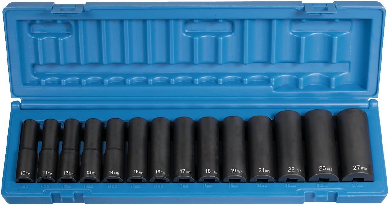 GREY PNEUMATIC Grey Pneumatic 1412MD 1/2 feet' Drive Deep Length Metric Set 14 Piece