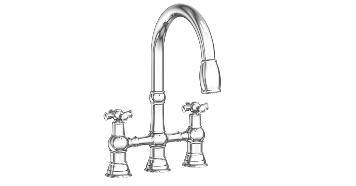 NEWPORT BRASS Newport Brass 2470-5462-26 Jacobean Kitchen Bridge Pull-Down Faucet 1.8 GPM