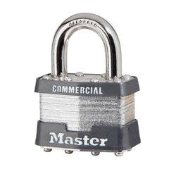 MASTER LOCK Master Lock 1KA-A389 4 Pin Tumbler Padlock Keyed Alike 5/16 in Dia, 3/4 in W x 15/16 in H Shackle, Pack of 6