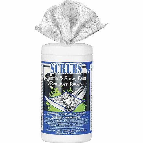 ITW BRANDS Itw Brands 90130 SCRUBS graffiti/spray paint remover towels 30/canister