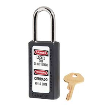 MASTER LOCK Master Lock 411BLK series 411 high security thermoplastic safety padlock 1 1/2 in