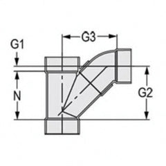SPEARS Spears P503-080 pvc dwv comb wye & 1/8 bend 2 pce hxhxh 8 in