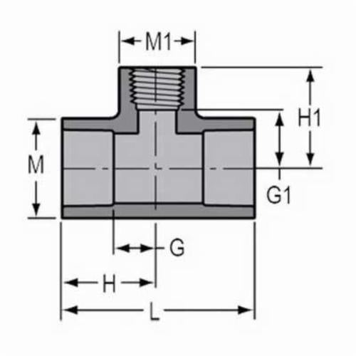 SPEARS Spears 802-209C CPVC Tee SOCxFPT SCH80 1-1/2 x 1-1/2 x 1/2 in