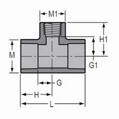 SPEARS Spears 802-209C CPVC Tee SOCxFPT SCH80 1-1/2 x 1-1/2 x 1/2 in