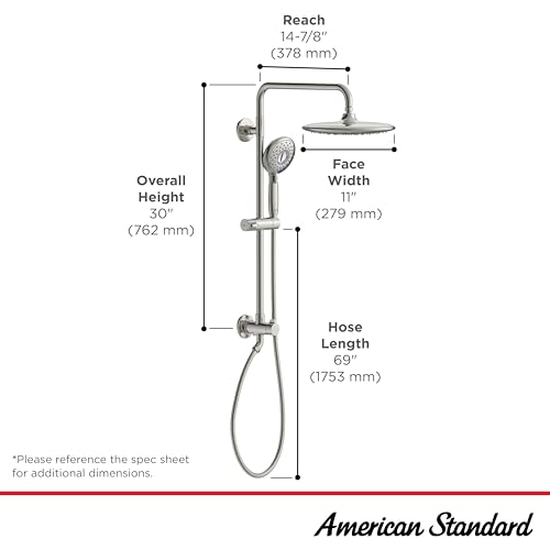 AMERICAN STANDARD American Standard 102907gn00 spectra retrofit shower 1.8 gpm 11 inch rain shower head
