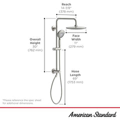 AMERICAN STANDARD American Standard 102907gn00 spectra retrofit shower 1.8 gpm 11 inch rain shower head