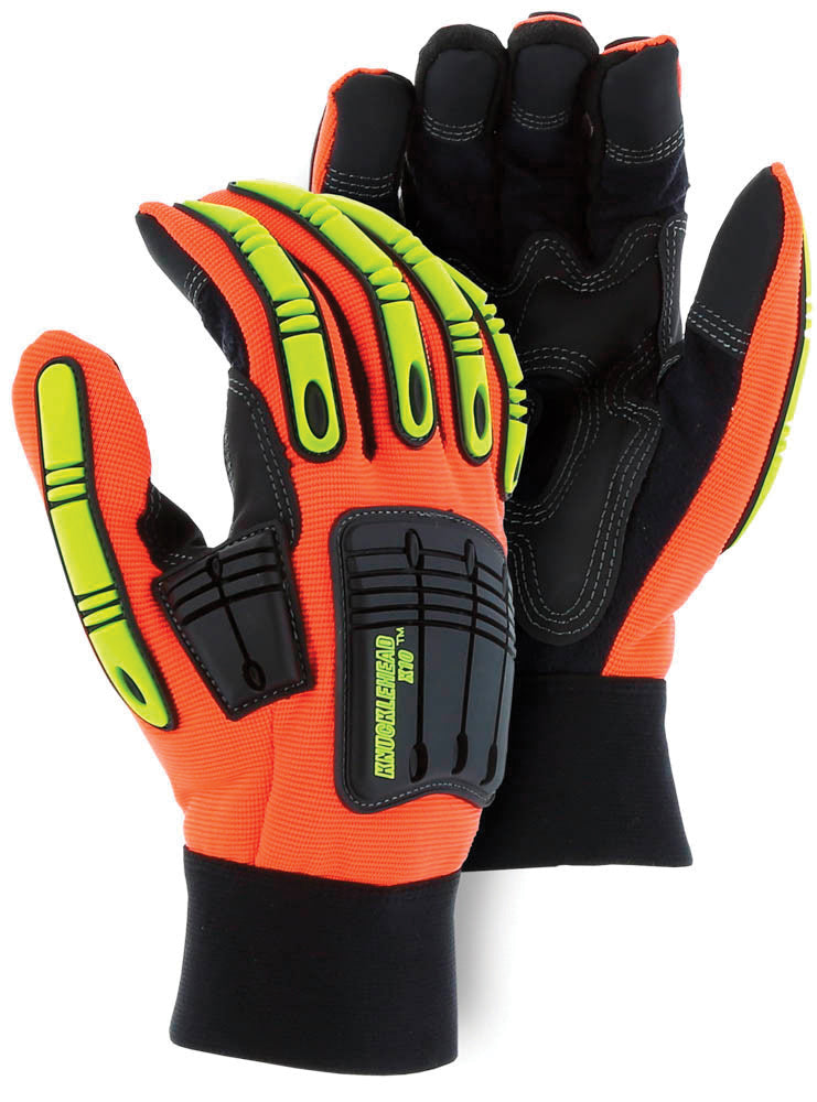 X-10 X-10 21242HO/9 Knucklehead X10 armor skin mechanics glove with impact protection size 9/medium 12 per pack