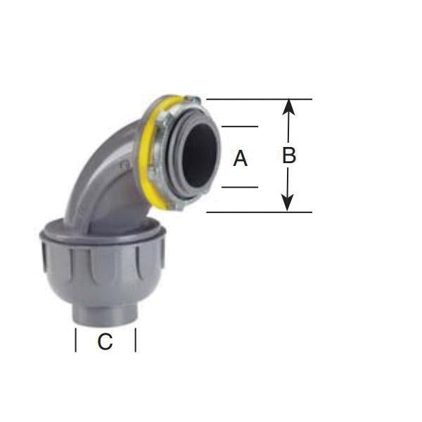 EATON Eaton LT7590NM Crouse-Hinds series non-metallic liquidtight connector 90 angle 3/4 inch