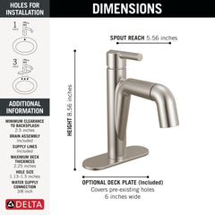 DELTA FAUCET Delta 15849LF-SSPD Nicoli Single Handle Pull-Down Bathroom Faucet 1.2 GPM