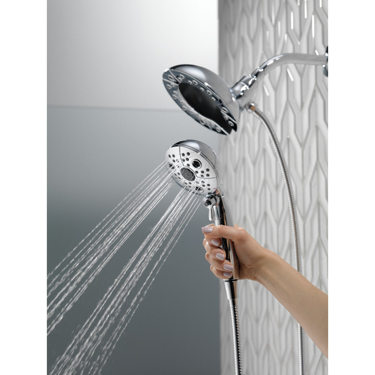DELTA FAUCET Delta 58480-PR-PK Universal Showering Components: H2Okinetic® In2ition® 5-Setting Two-in-One Shower