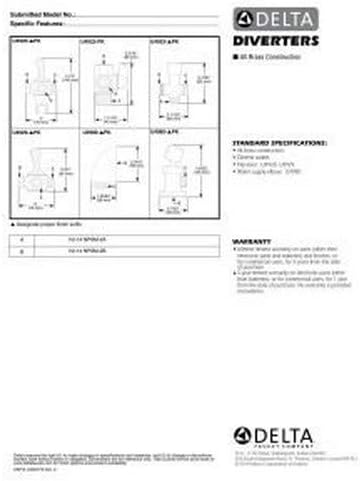 DELTA FAUCET Delta Faucet U4929-SS-PK 3-Way Shower Arm Diverter for Handshower, Stainless, 3.00 x 3.00 x 3.00 inches