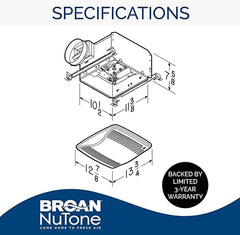 BROAN-NUTONE Broan QTXE110S Ultra-Silent Ventilation Fan, 110 CFM, 6 Round