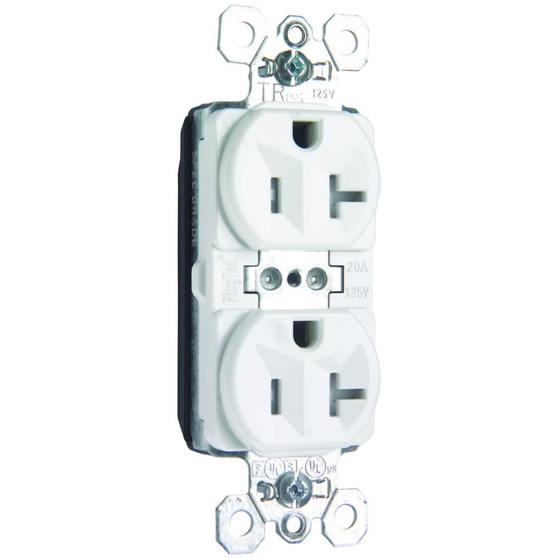 LEGRAND Legrand PTTR5362W Tamper-Resistant Duplex Receptacle 20 Amp 125 Volt