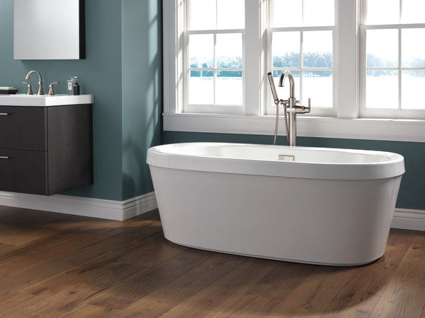 DELTA FAUCET Delta Faucet T4759-SSFL Single Handle Floor Mount Tub Filler Trim with Hand Shower