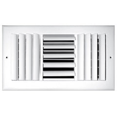 TRUAIRE TRUaire 304O08X08 8 Inch x 8 Inch 4-Way White Adjustable Wall Ceiling Register with Opposed Blade Damper