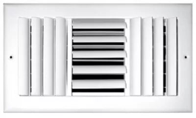 TRUAIRE TRUaire 304O08X08 8 Inch x 8 Inch 4-Way White Adjustable Wall Ceiling Register with Opposed Blade Damper