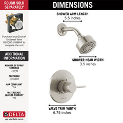 DELTA FAUCET Delta Faucet T14259-SS-PP Monitor 14 Series Shower Trim