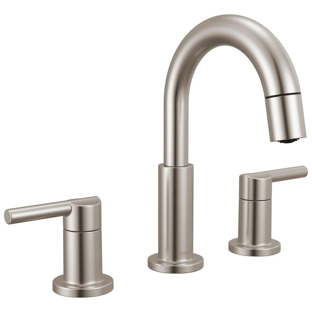 DELTA FAUCET Delta Faucet 35749LF-SSPD Nicoli Pull-Down Spout 8 in. Widespread Double Handle Bathroom Faucet