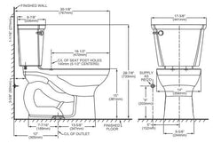 AMERICAN STANDARD American Standard 215CA104.020 Cadet Pro 1.28 GPF Elongated Toilet 12 Rough-In