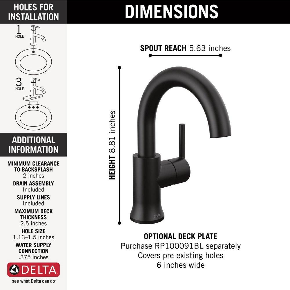 DELTA FAUCET Delta Faucet 559HAR-BL-DST Trinsic Single Handle Bathroom Faucet