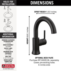 DELTA FAUCET Delta Faucet 559HAR-BL-DST Trinsic Single Handle Bathroom Faucet