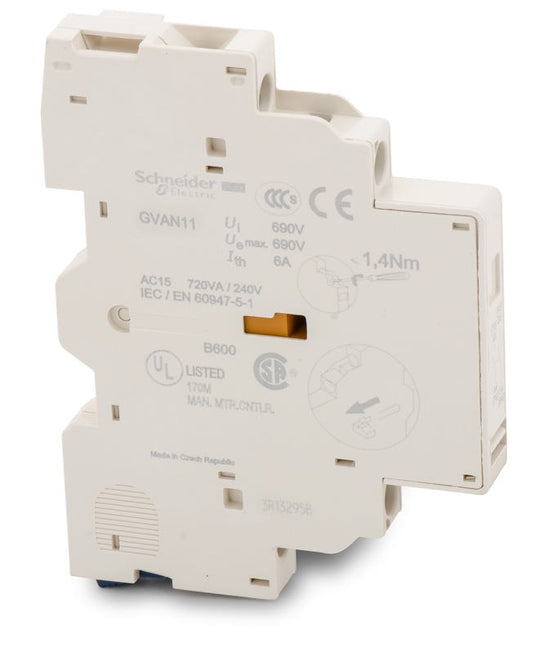 SCHNEIDER ELECTRIC Schneider Electric GVAN11 Auxiliary Contact Block 1 NO + 1 NC