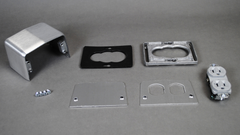 LEGRAND Legrand 525H Wiremold 20 Amp 125 Volt 4-Piece Duplex Plate Pedestal Service Fitting