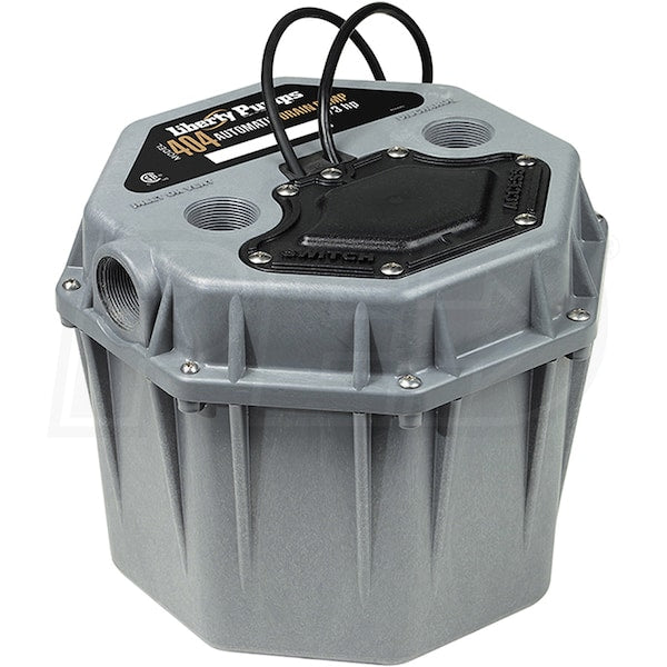 LIBERTY PUMPS LIBERTY 404L 404 Series Compact / Low Profile Drain Pump, Automatic, 1/3 HP, 2 FPT Inlet, Discharge & Vent, 3/8 Solids Handling, 115V