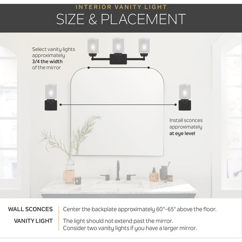 KICHLER Kichler Crosby 45497OZ 3-Light Bath Light 100W