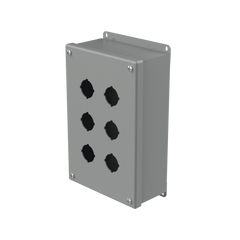 NVENT Hoffman E6PB Pushbutton Enclosures Type 12, 6PB x 30.5mm, Steel