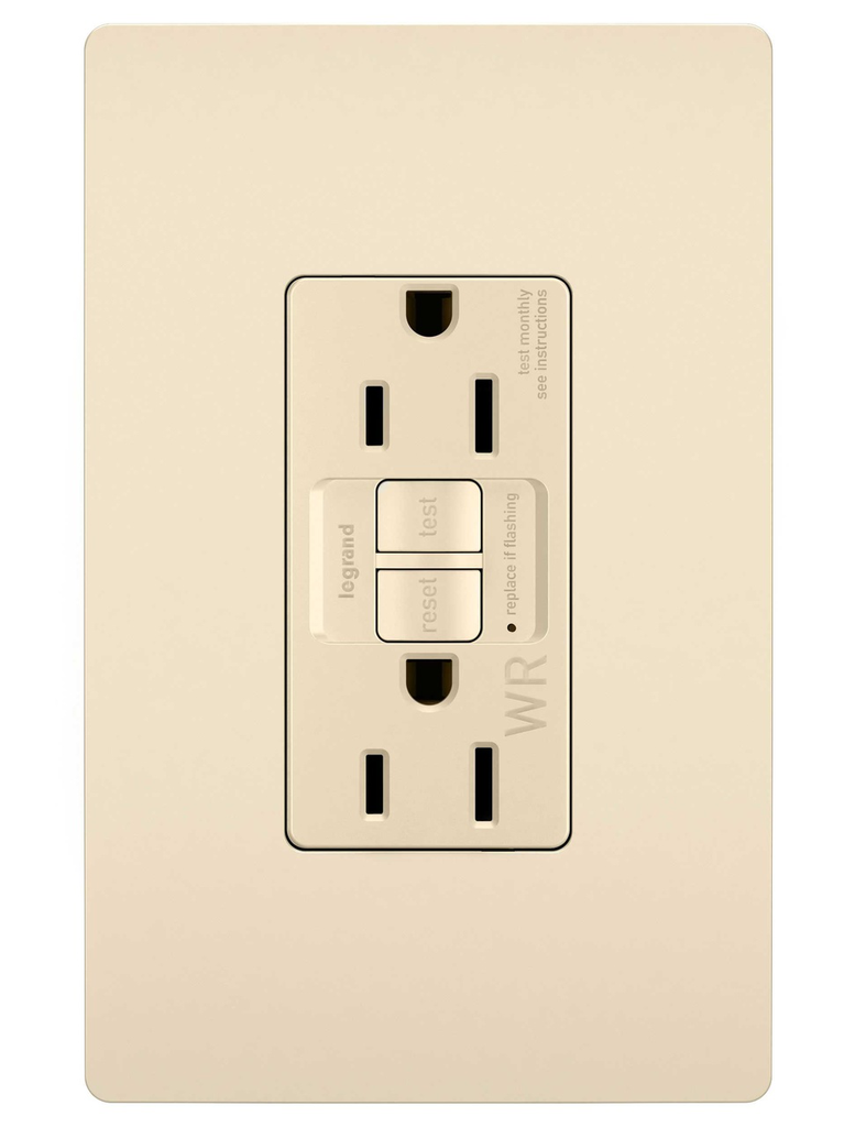LEGRAND Pass & Seymour 1597-TRWRLA 15A 125V Self-Test Tamper-Resistant Weather-Resistant GFCI, Light Almond