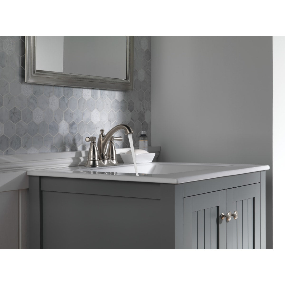 DELTA FAUCET Delta 2593-SSMPU-DST Traditional Two Handle Centerset Bathroom Faucet in Stainless