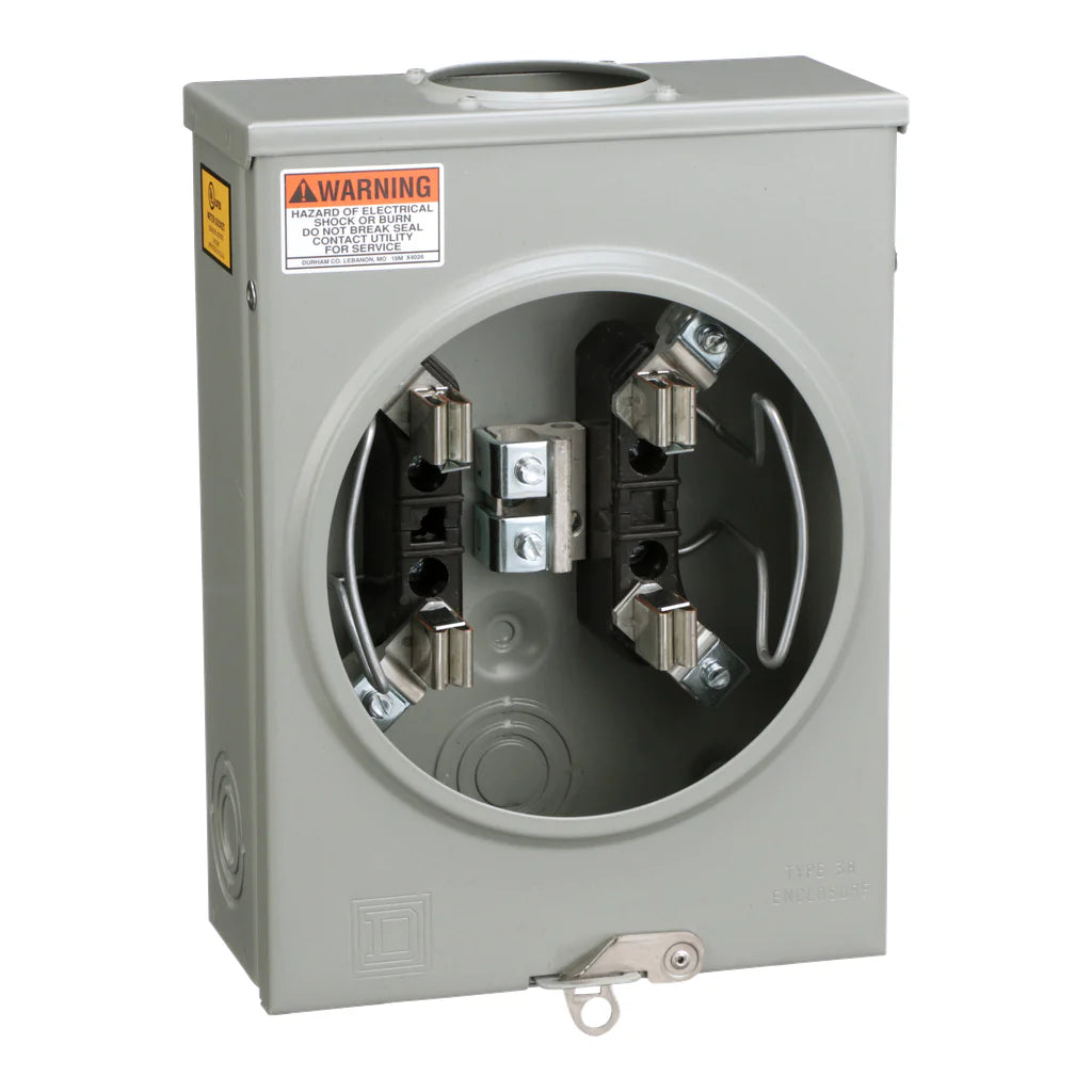 SCHNEIDER ELECTRIC Square D UTRS101B 600 VAC 125 Amp NEMA 3R Overhead/Underground Service Ringless Meter Socket