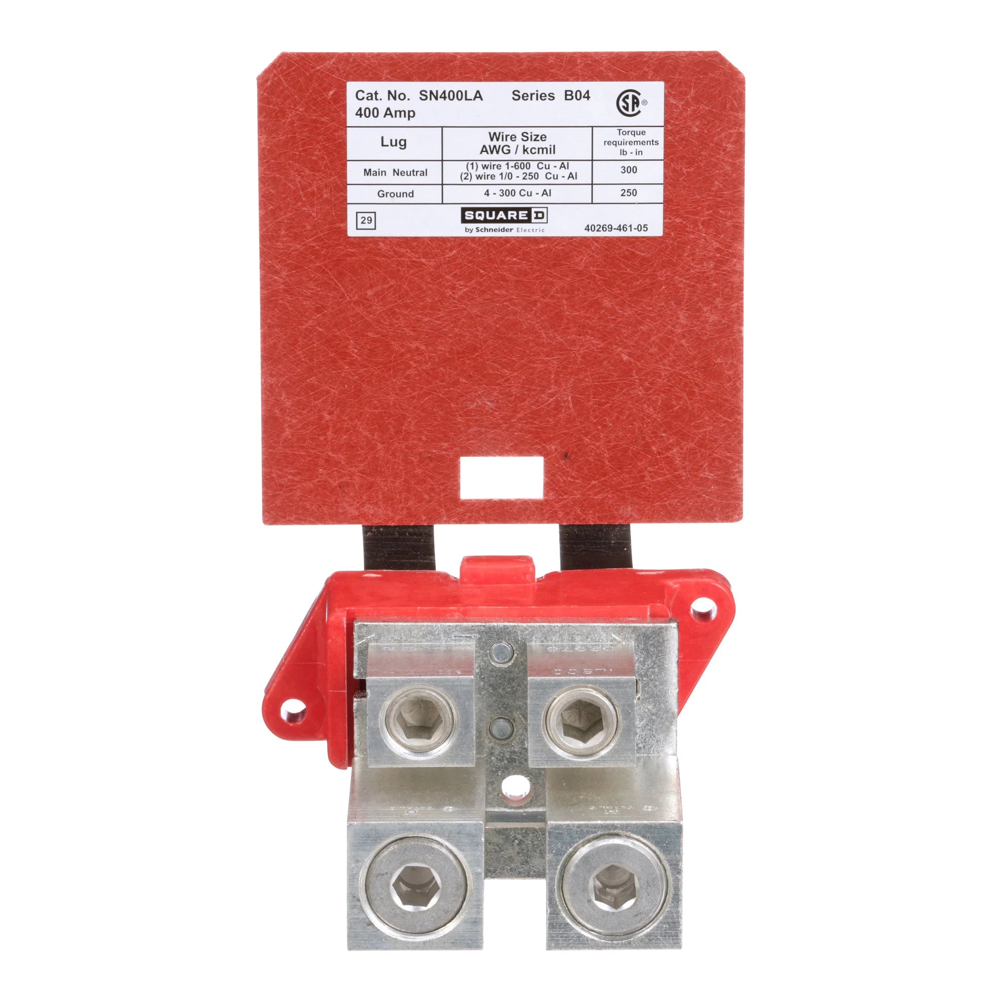 SCHNEIDER ELECTRIC Square D SN400LA Neutral Assembly Insulated Groundable Circuit Breaker