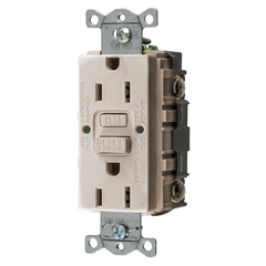 HUBBELL WIRING Hubbell GFRST15LA 15A COM SELF TEST GFR LT ALMOND
